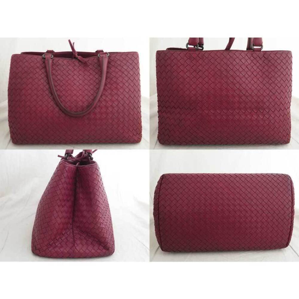 Bottega Veneta Bag Leather Burgundy Tote Intrecciato Red